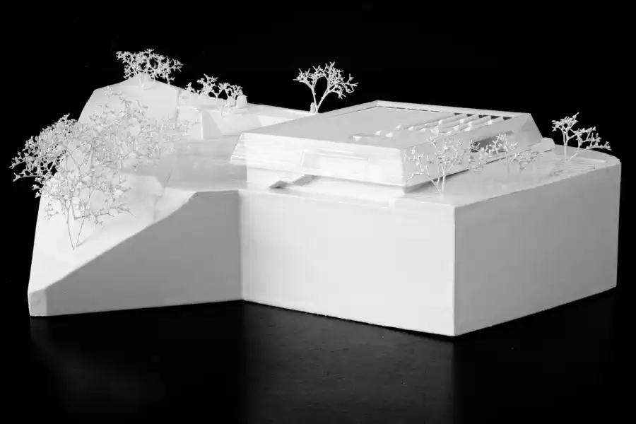 Architektonický model vytlačený 3D tlačou. Materská škôlka ISTA (AT). Materská škôlka ISTA (AT)