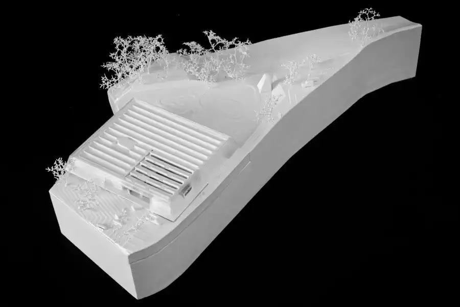 Architektonický model vytlačený 3D tlačou. Materská škôlka ISTA (AT). Materská škôlka ISTA (AT)