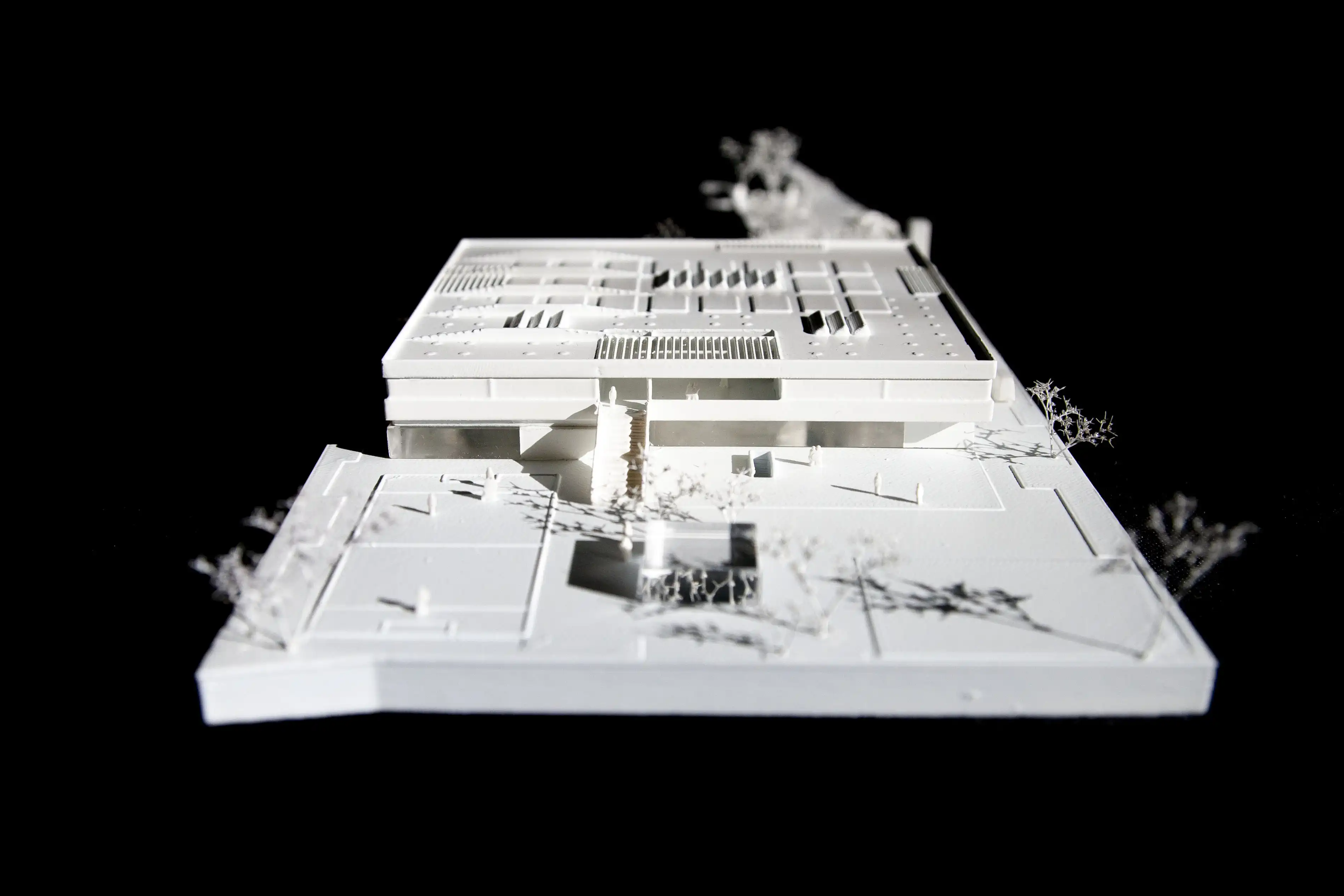 Architektonický model vytlačený 3D tlačou. Stredná škola v&nbsp;Allande (AT). Stredná škola v&nbsp;Allande (AT)