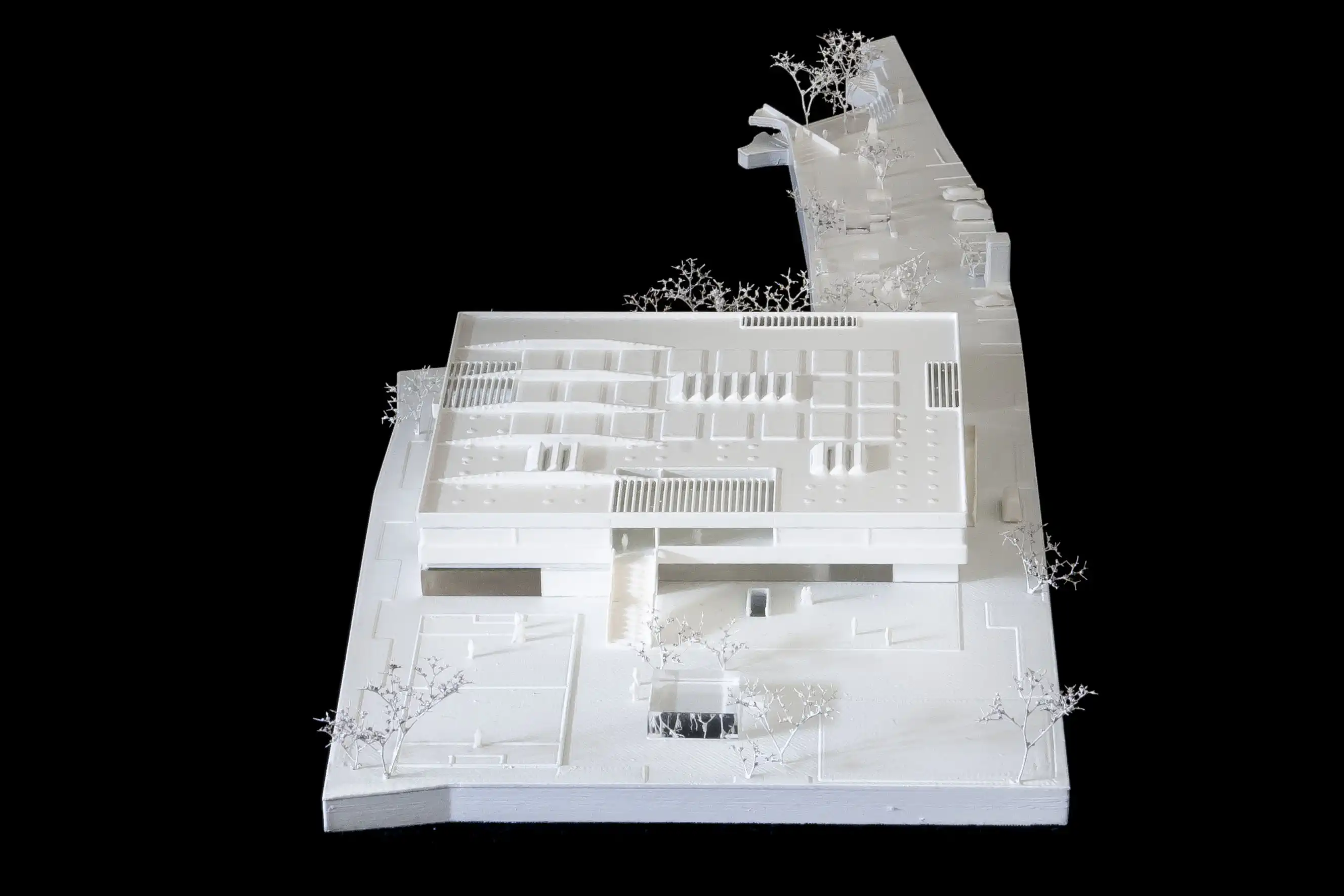 Architektonický model vytlačený 3D tlačou. Stredná škola v&nbsp;Allande (AT). Stredná škola v&nbsp;Allande (AT)