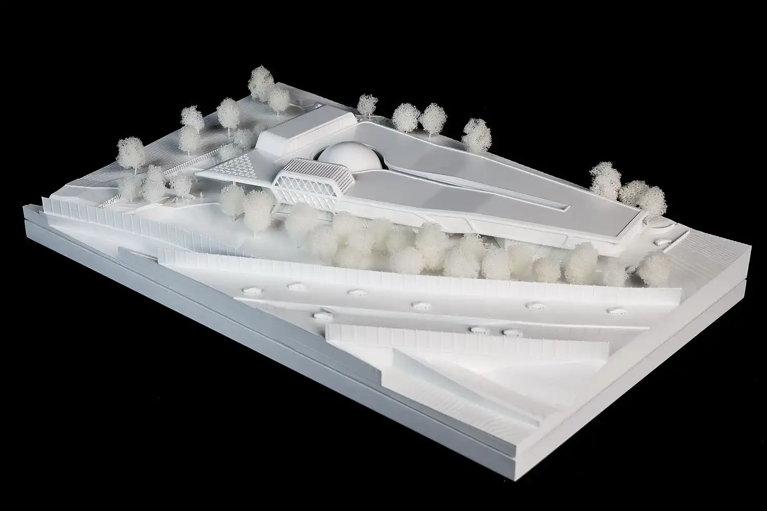 Architektonický model vytlačený 3D tlačou. Zážitkové centrum a planetárium v&nbsp;Bratislave. Zážitkové centrum a planetárium v&nbsp;Bratislave