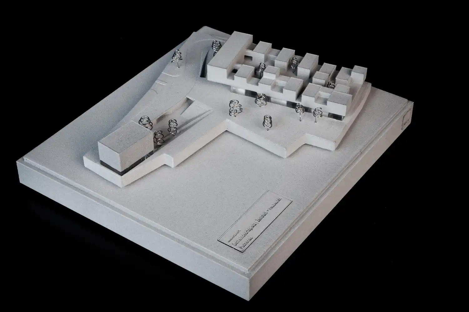 Architektonický model vytlačený 3D tlačou. Centrálna zóna v&nbsp;Puchenau (AT). Centrálna zóna v&nbsp;Puchenau (AT)