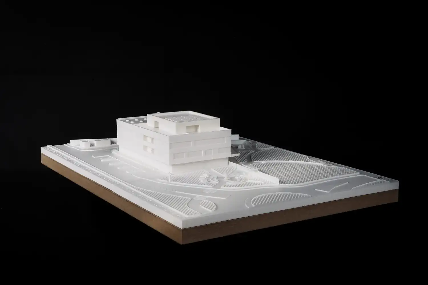 Architektonický model vytlačený 3D tlačou. Inkluzívne komunitné centrum v&nbsp;Trenčíne. Inkluzívne komunitné centrum v&nbsp;Trenčíne