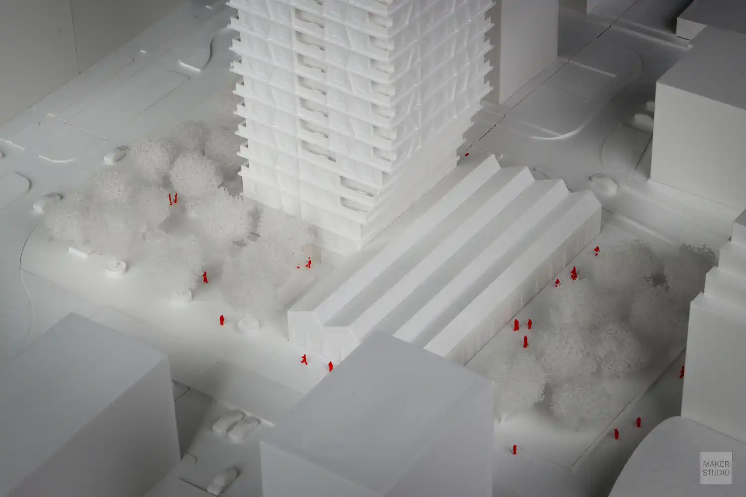 Architektonický model vytlačený 3D tlačou. Výškový obytný dom - Matadorka. Výškový obytný dom - Matadorka
