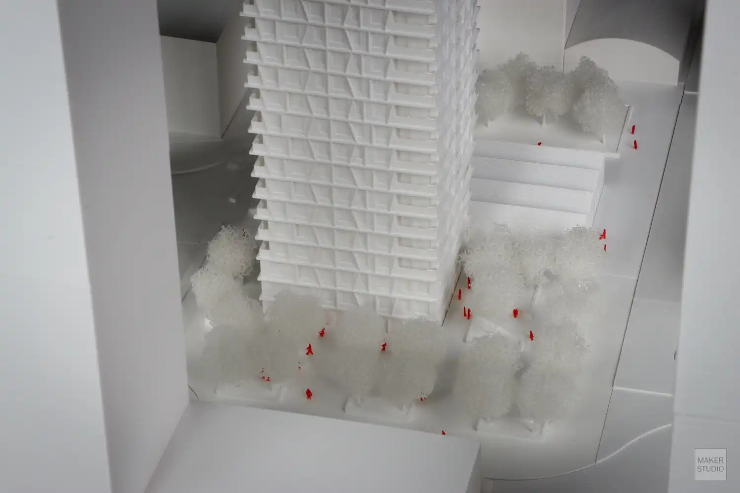 Architektonický model vytlačený 3D tlačou. Výškový obytný dom - Matadorka. Výškový obytný dom - Matadorka